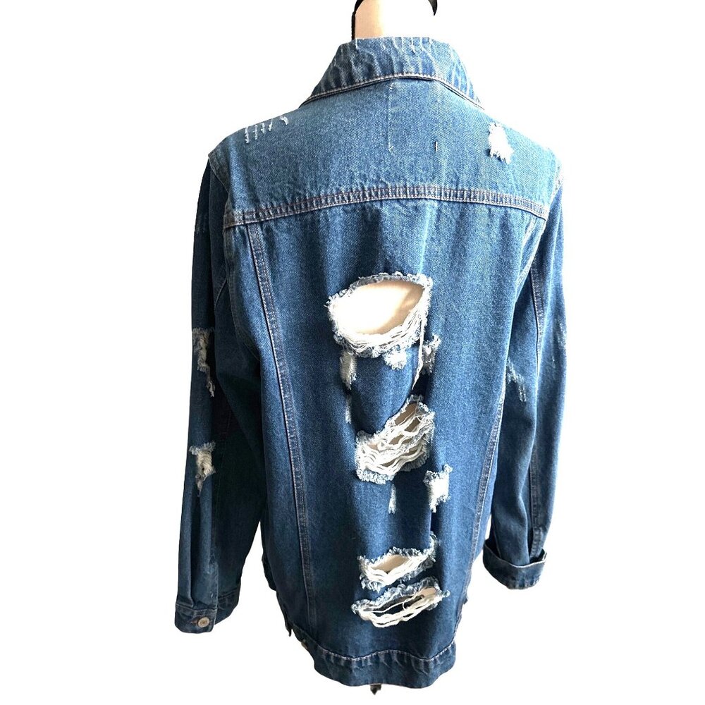 Iris Jean Jacket Mid Length Deconstructed Large C… - image 2